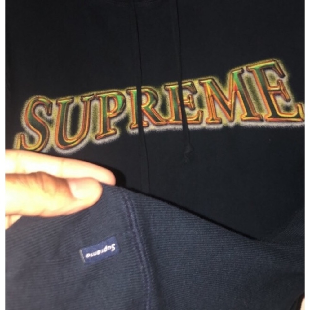 Supreme Metallic Arc hoodie Navy